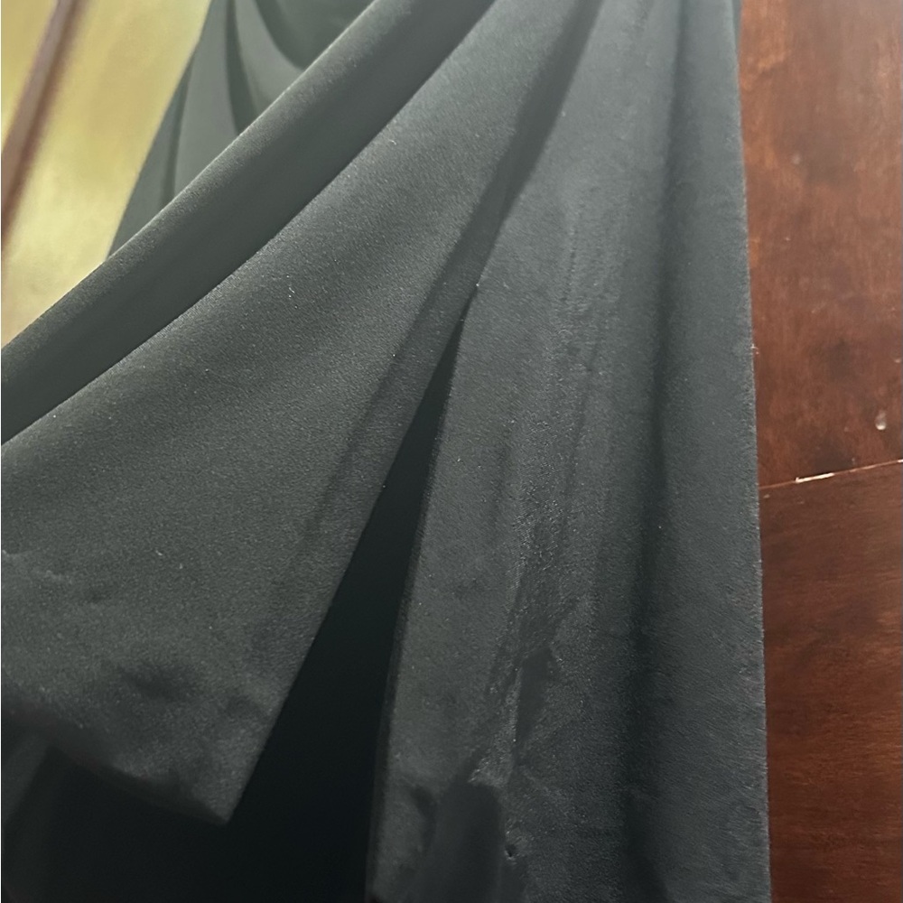 White House Black Market Black Draped Side Ruching Midi Dress - Picture 9 of 9
